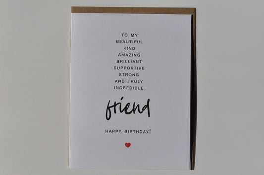 footnotes greeting card - to my friend happy birthday