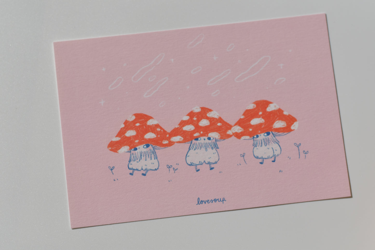 lovesoup postcard - mushroom boys