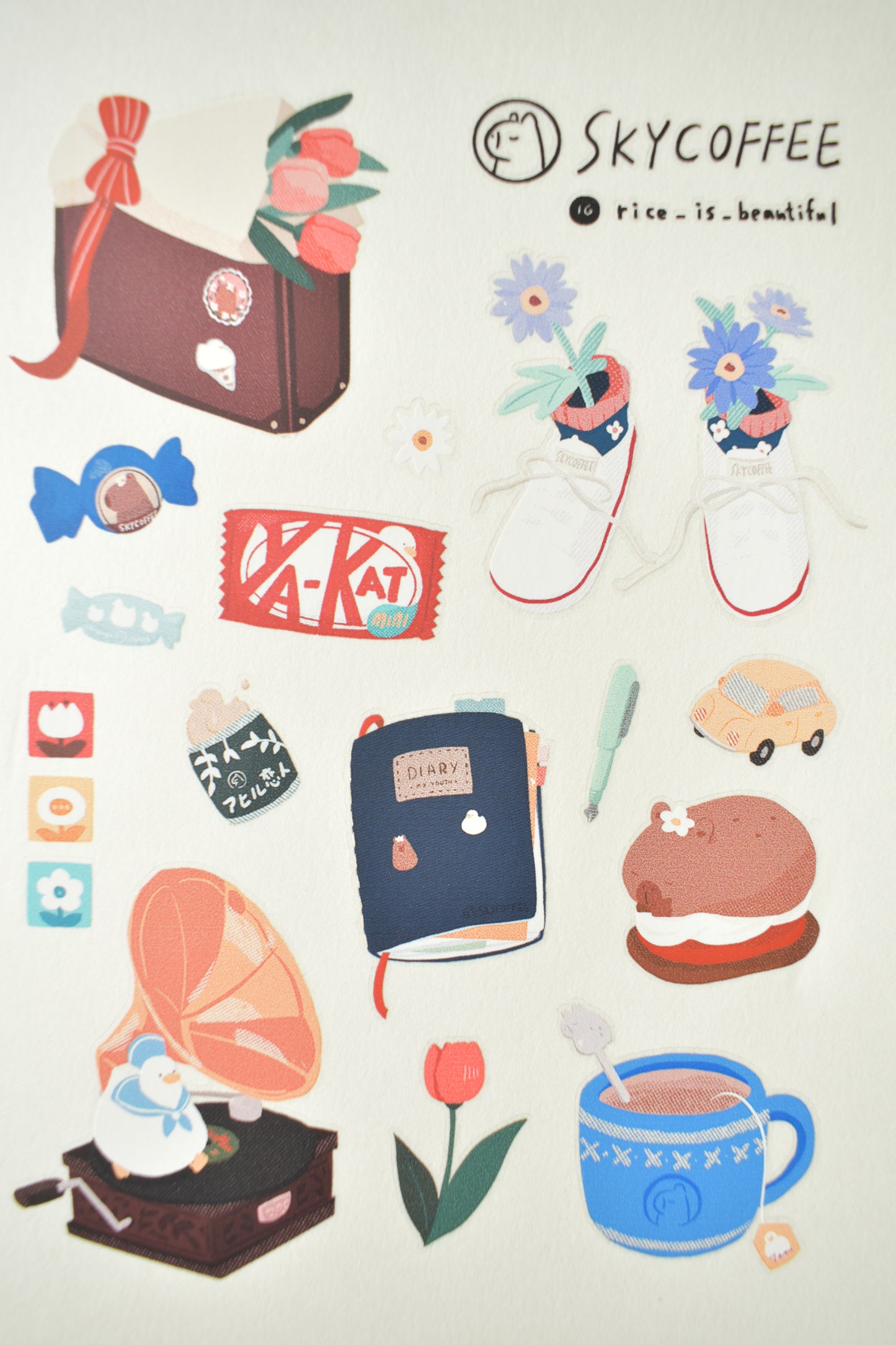 SKYCOFFEE transfer stickers sheet - soundtrack of youth