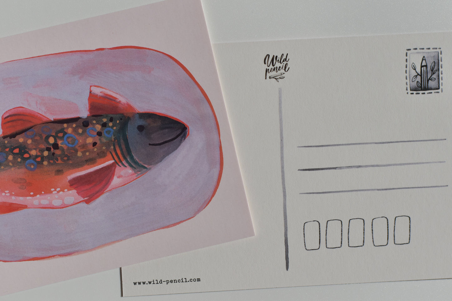 Wild Pencil postcard - fish