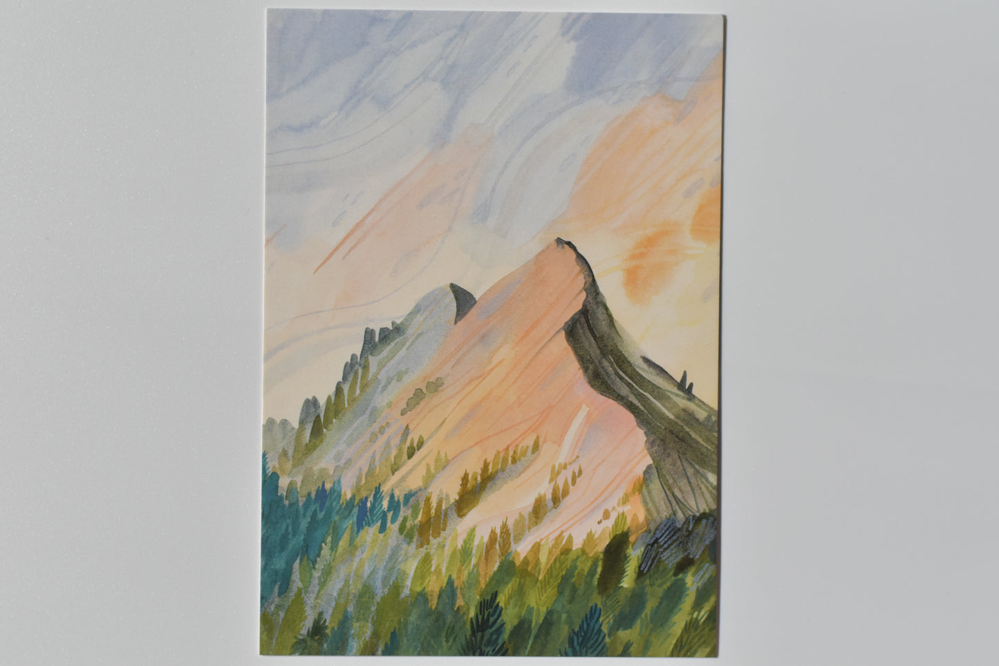 Wild Pencil postcard - sunrise on the mountain