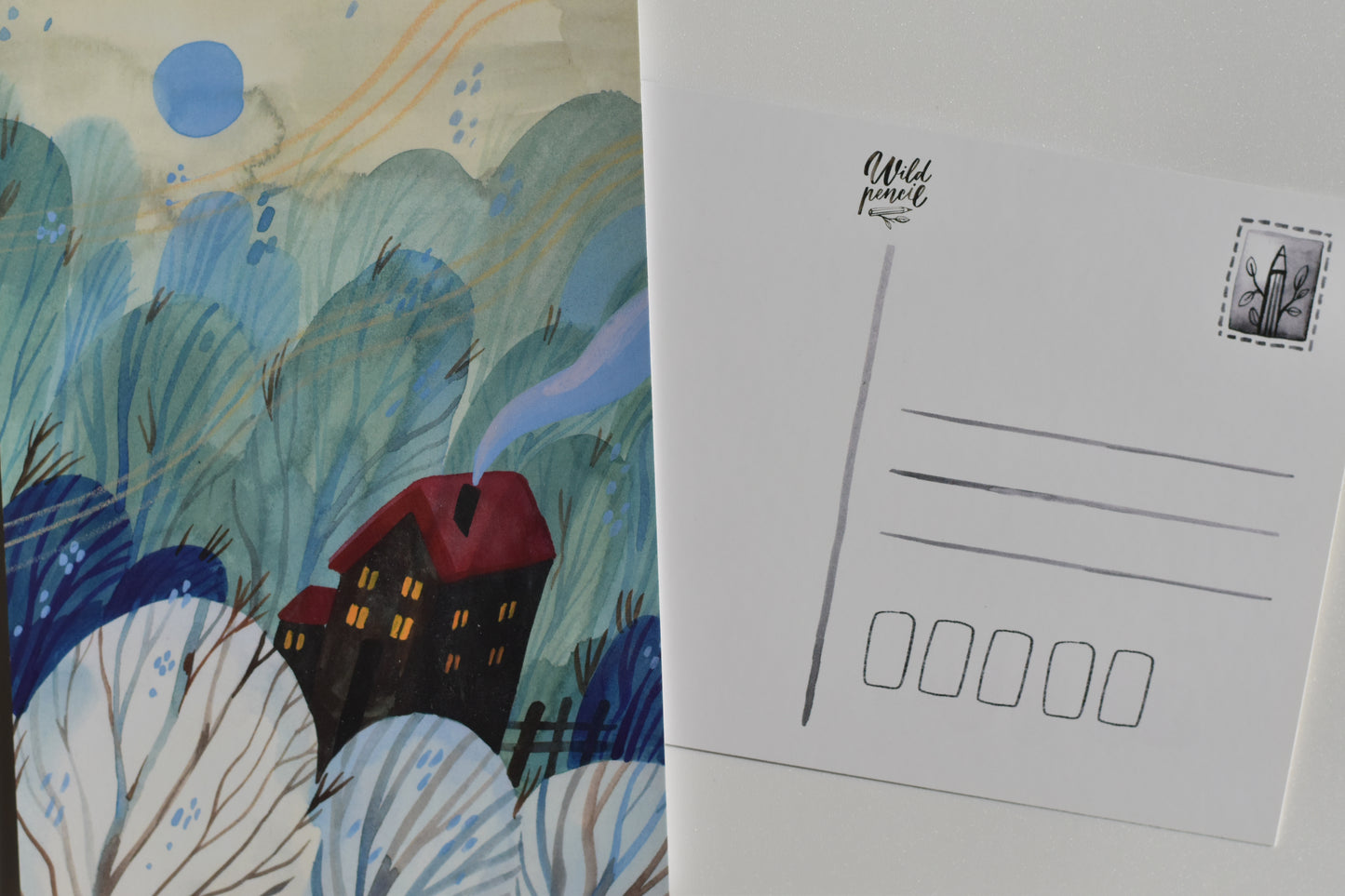 Wild Pencil postcard - windy hollow