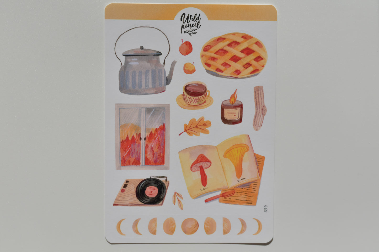 Wild Pencil sticker sheet - autumn behind the window