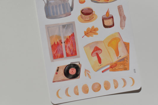 Wild Pencil sticker sheet - autumn behind the window