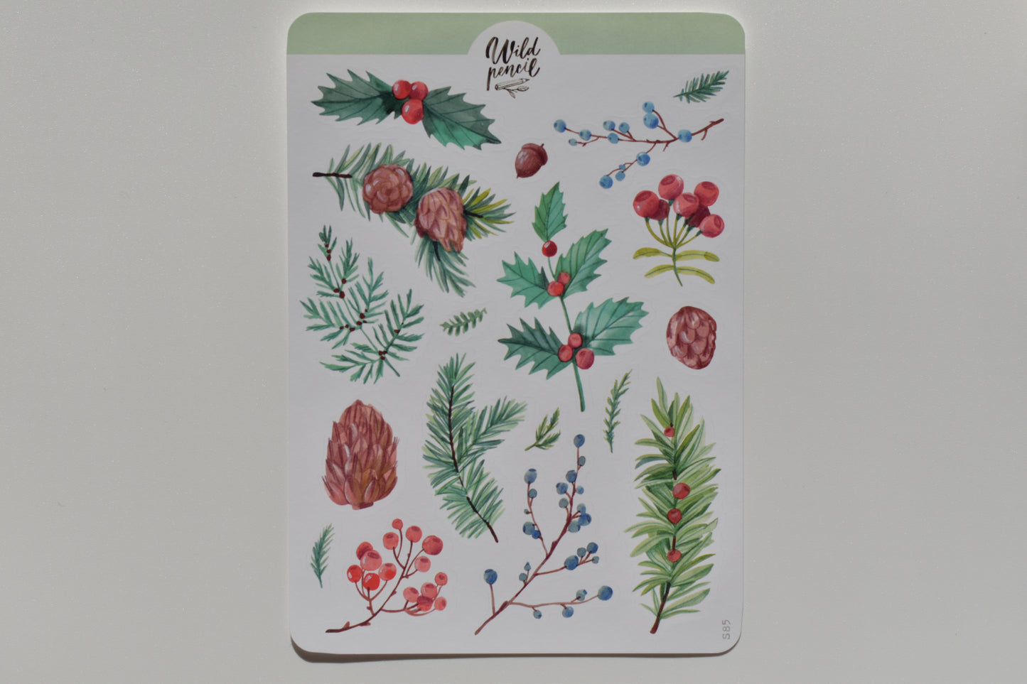 Wild Pencil sticker sheet - Christmas foliage