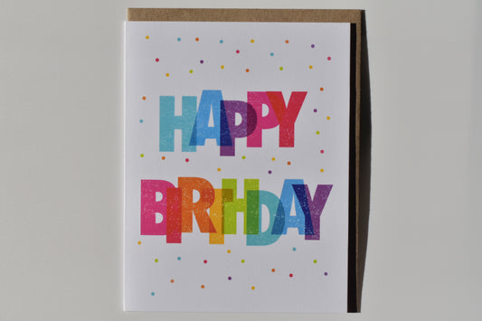 footnotes greeting card - happy birthday (colorful)