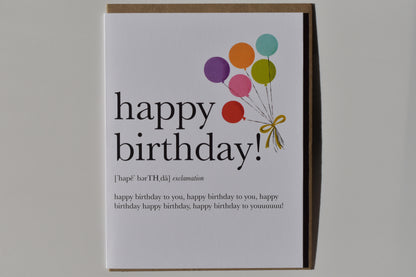 footnotes greeting card - happy birthday definition illustrated