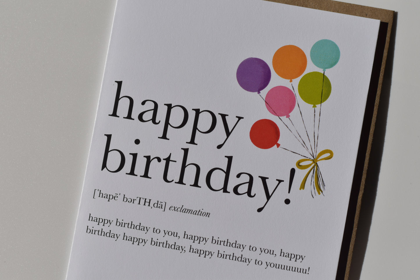 footnotes greeting card - happy birthday definition illustrated