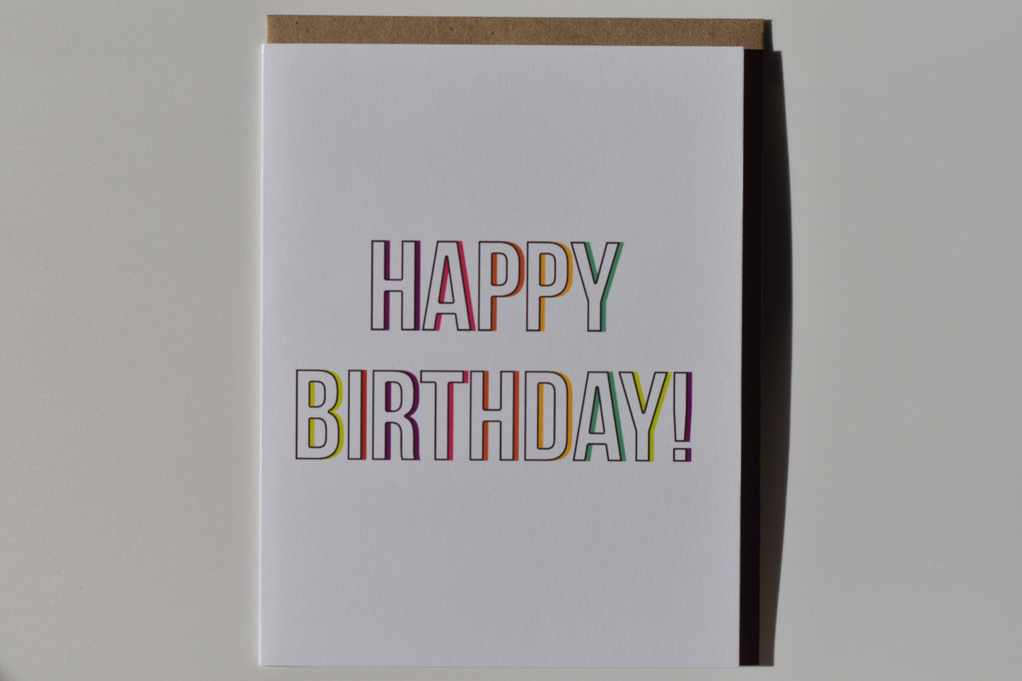 footnotes greeting card - happy birthday (colorful outline)