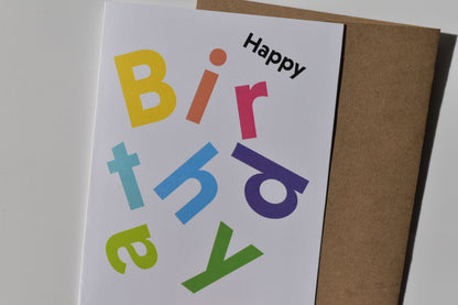 footnotes greeting card - happy birthday (Scandi)