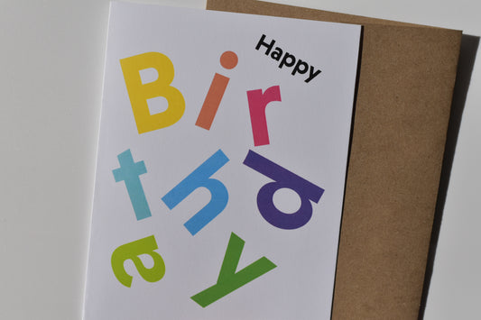 footnotes greeting card - happy birthday (Scandi)