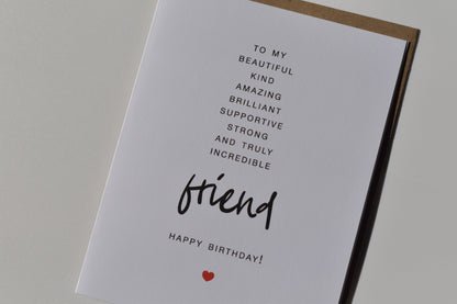 footnotes greeting card - to my friend happy birthday