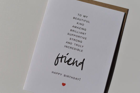 footnotes greeting card - to my friend happy birthday