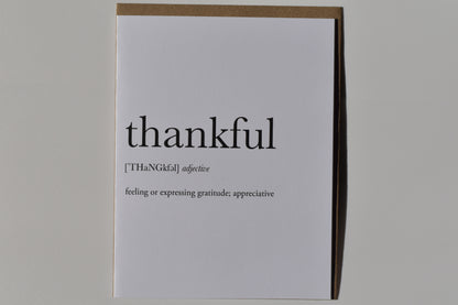 footnotes greeting card - thankful definition