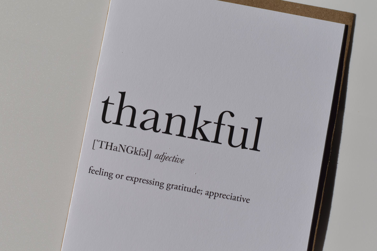 footnotes greeting card - thankful definition