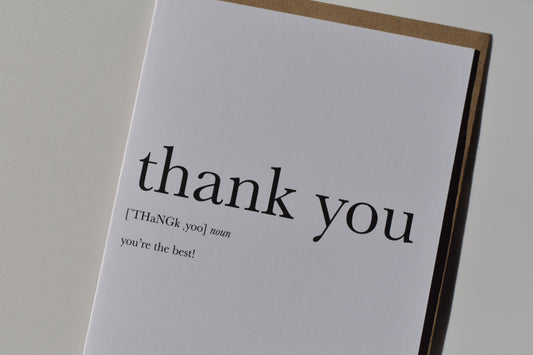 footnotes greeting card - thank you definition