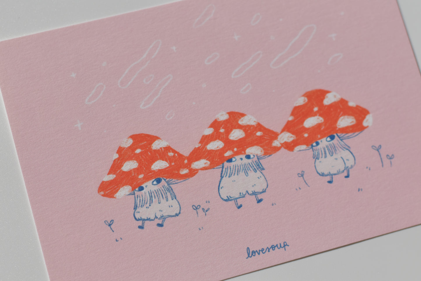 lovesoup postcard - mushroom boys