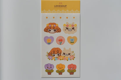 lovesoup sticker sheet - floral deco