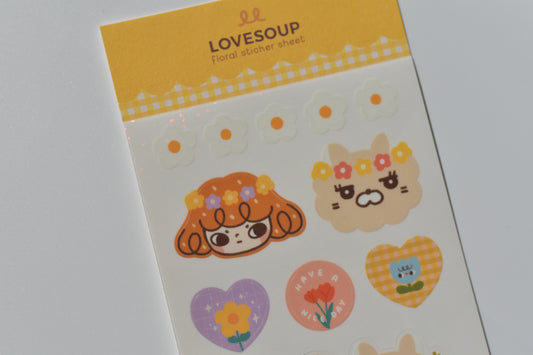 lovesoup sticker sheet - floral deco