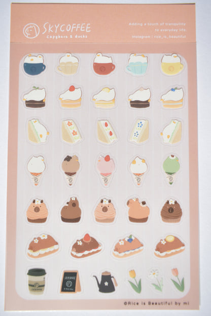 SKYCOFFEE sticker sheet - dessert menu