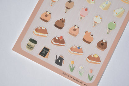 SKYCOFFEE sticker sheet - dessert menu