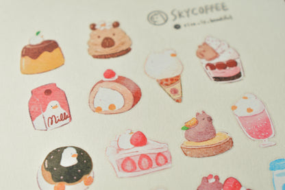 SKYCOFFEE transfer stickers sheet - menu