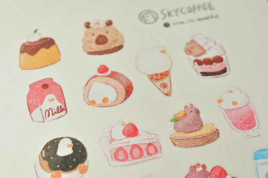 SKYCOFFEE transfer stickers sheet - menu