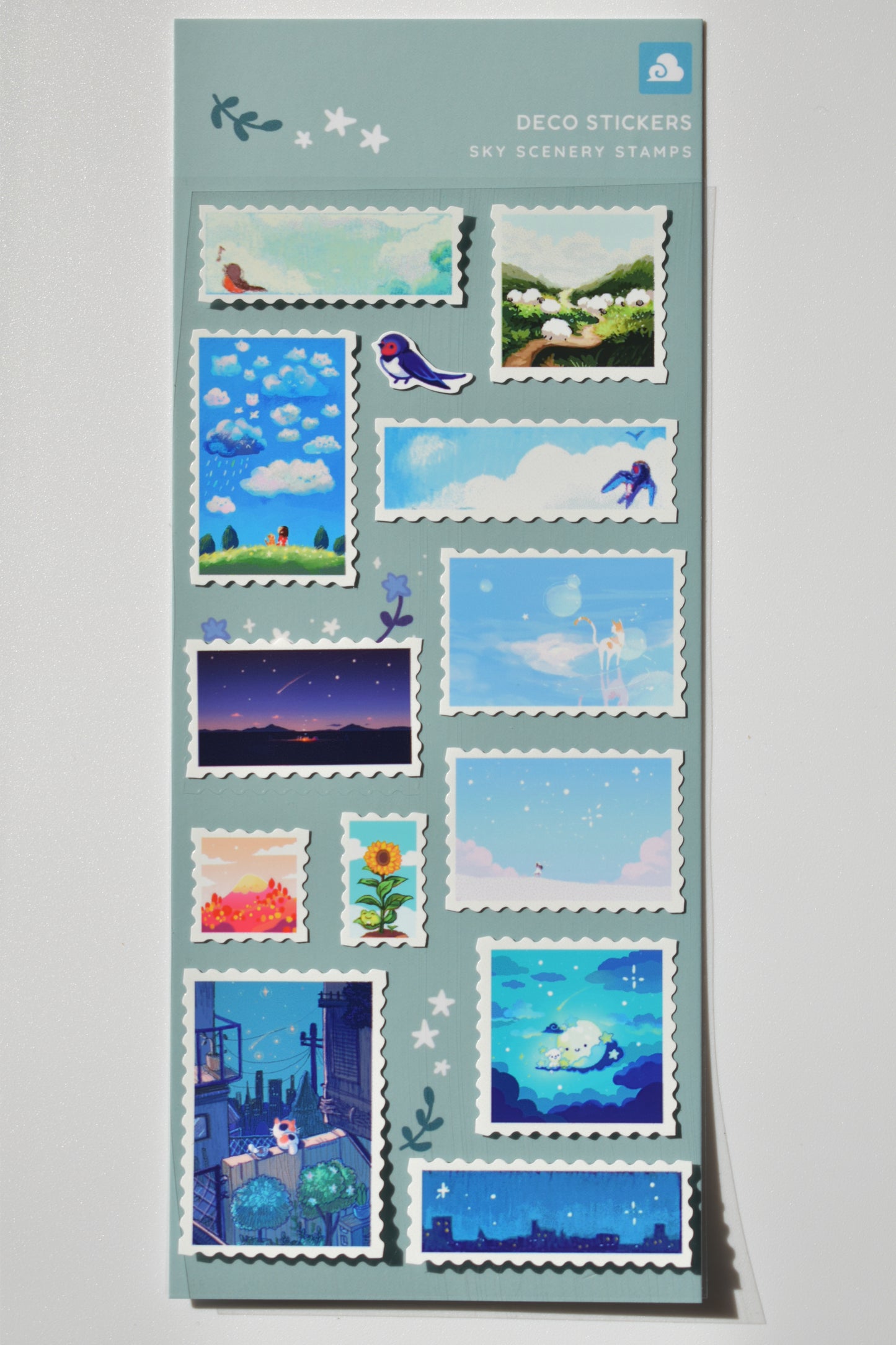 Thousand Skies sticker sheet - sky scenery stamps