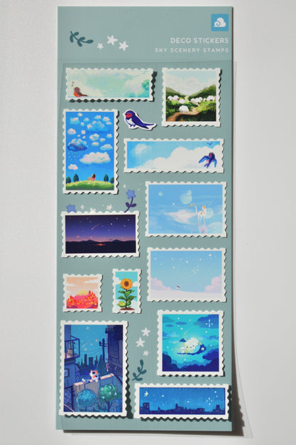 Thousand Skies sticker sheet - sky scenery stamps
