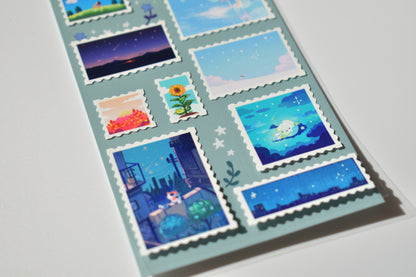 Thousand Skies sticker sheet - sky scenery stamps