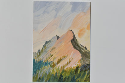 Wild Pencil postcard - sunrise on the mountain