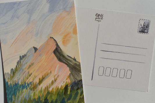 Wild Pencil postcard - sunrise on the mountain