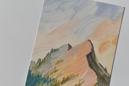Wild Pencil postcard - sunrise on the mountain
