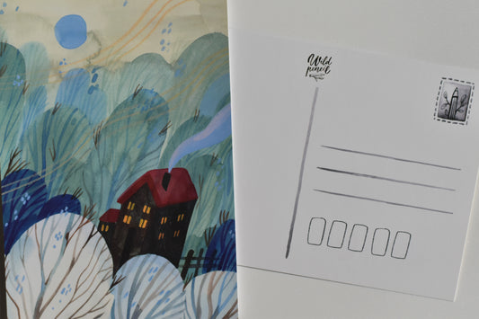 Wild Pencil postcard - windy hollow