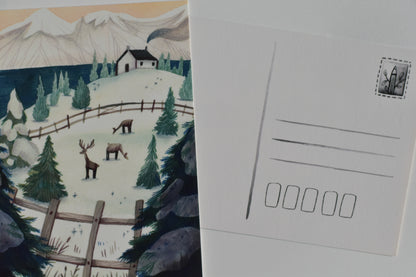 Wild Pencil postcard - winter meadow