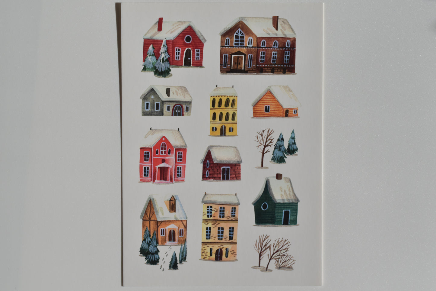 Wild Pencil postcard - winter village