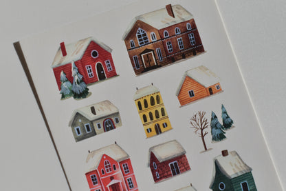 Wild Pencil postcard - winter village