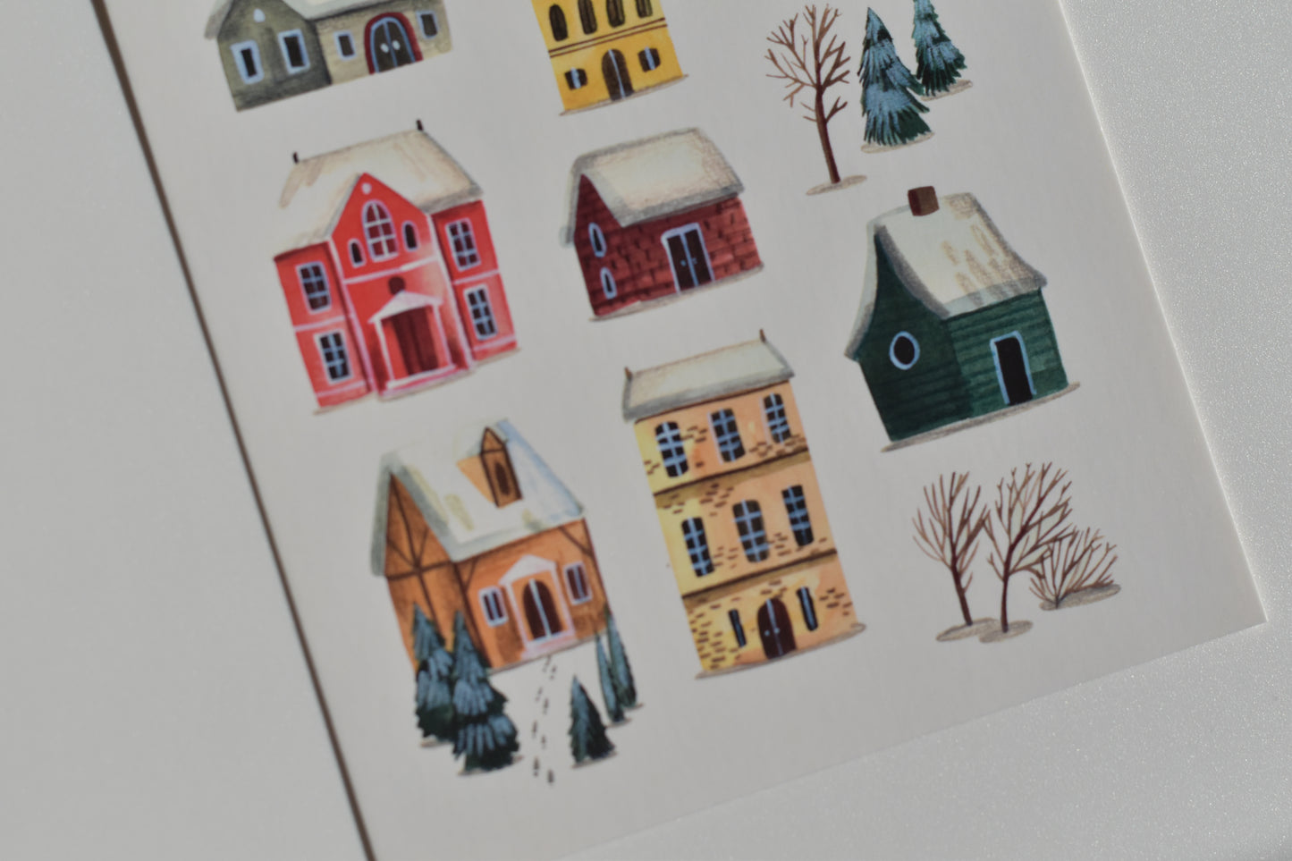 Wild Pencil postcard - winter village