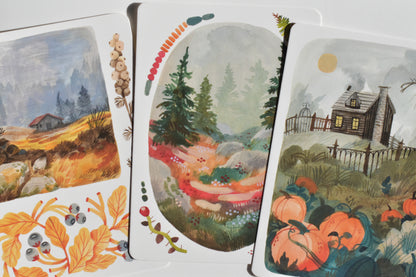 Wild Pencil postcard set - autumn landscapes