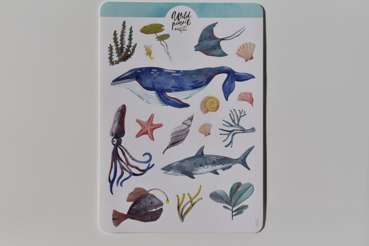 Wild Pencil sticker sheet - under the sea