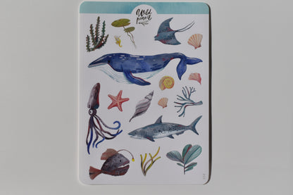Wild Pencil sticker sheet - under the sea