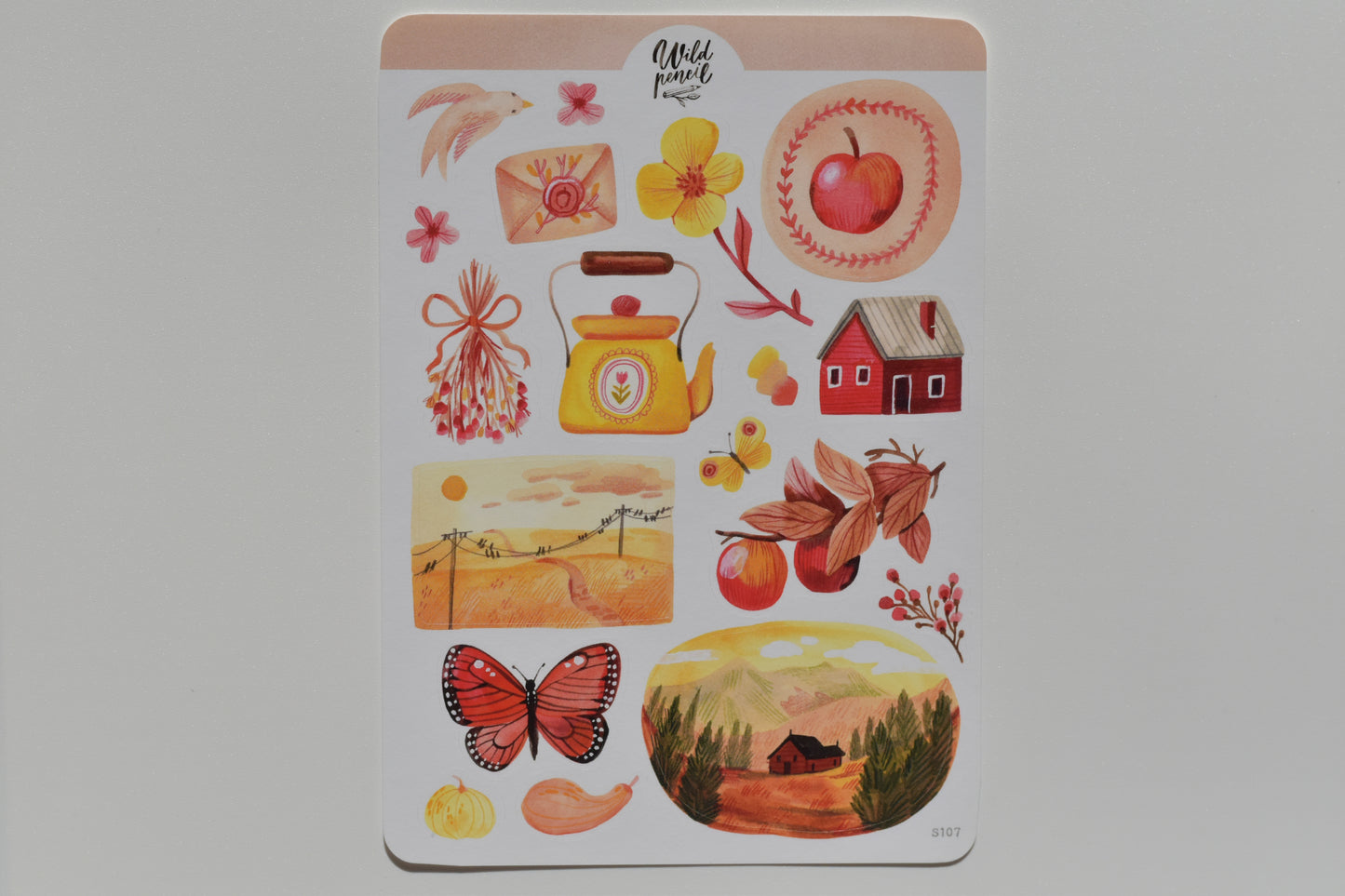 Wild Pencil sticker sheet - autumn afternoon