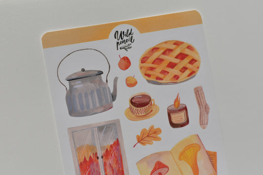 Wild Pencil sticker sheet - autumn behind the window
