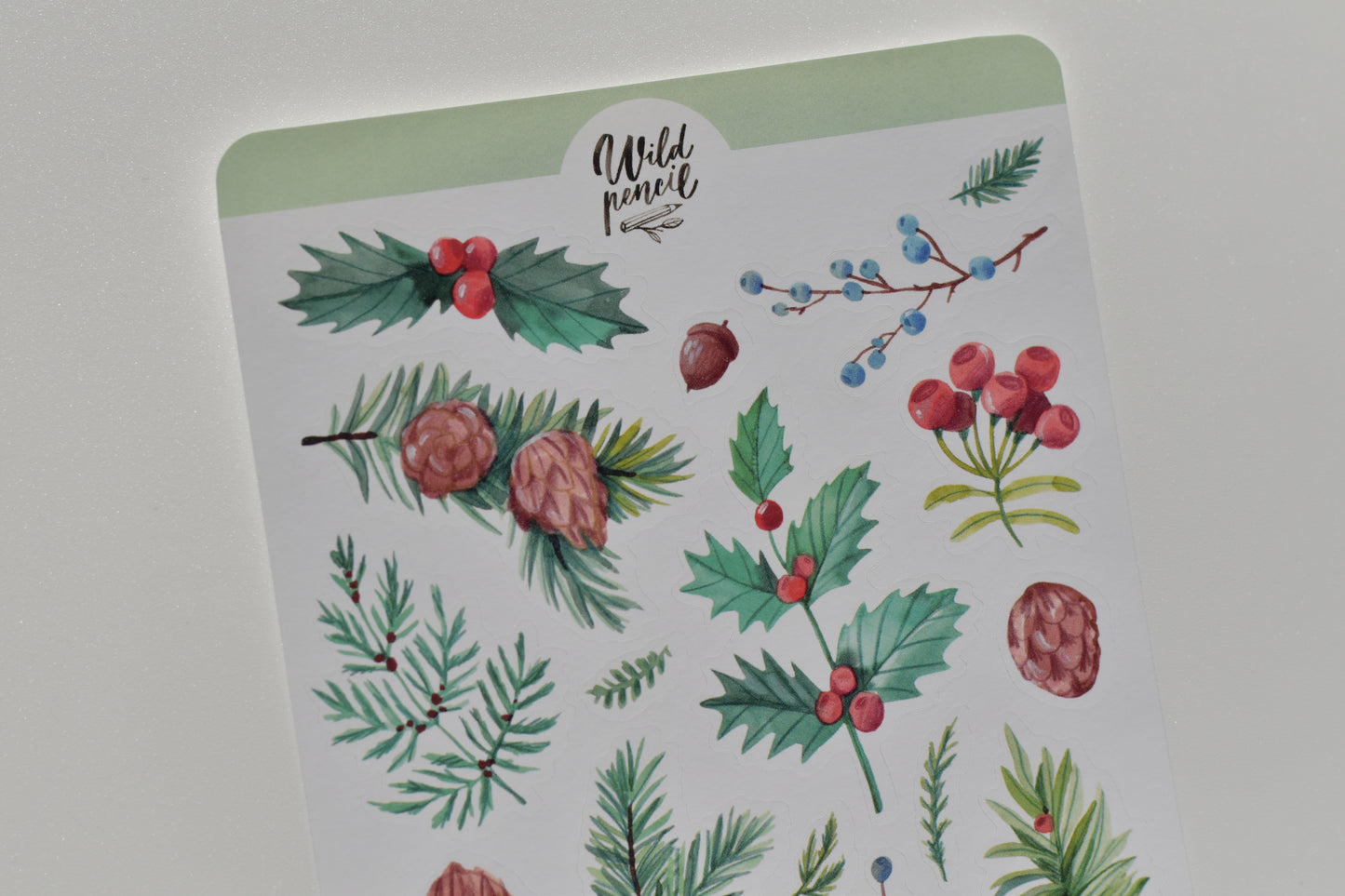 Wild Pencil sticker sheet - Christmas foliage