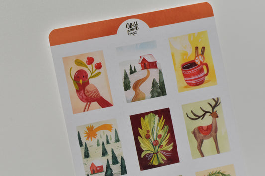Wild Pencil sticker sheet - Christmas stamps