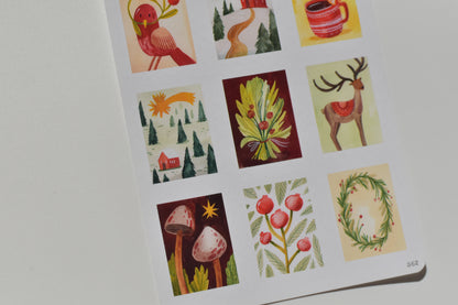 Wild Pencil sticker sheet - Christmas stamps
