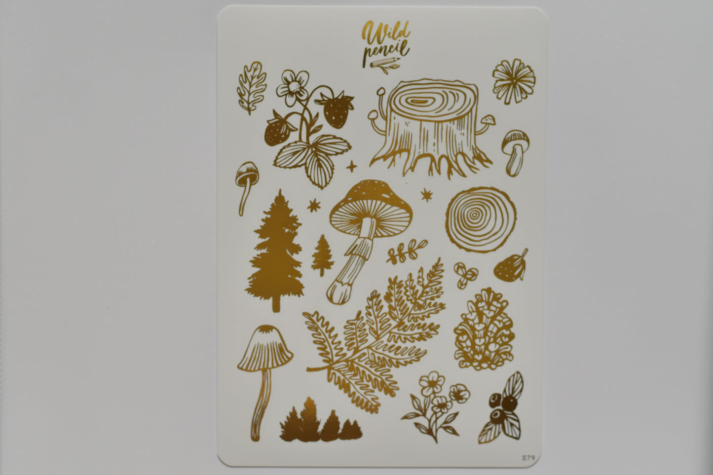 Wild Pencil sticker sheet - gold forest