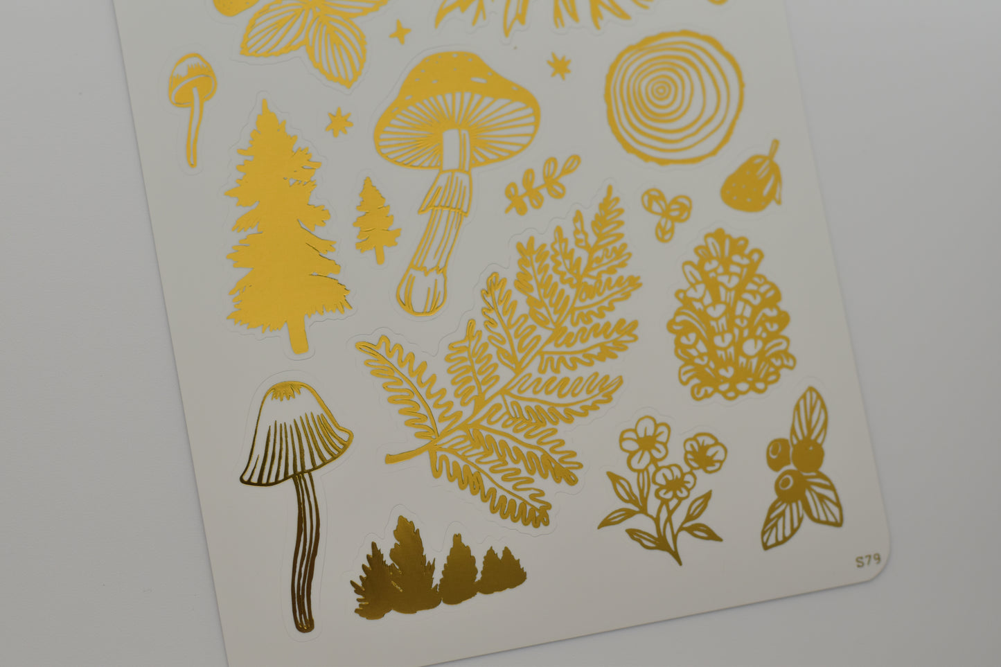 Wild Pencil sticker sheet - gold forest