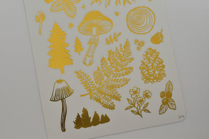 Wild Pencil sticker sheet - gold forest