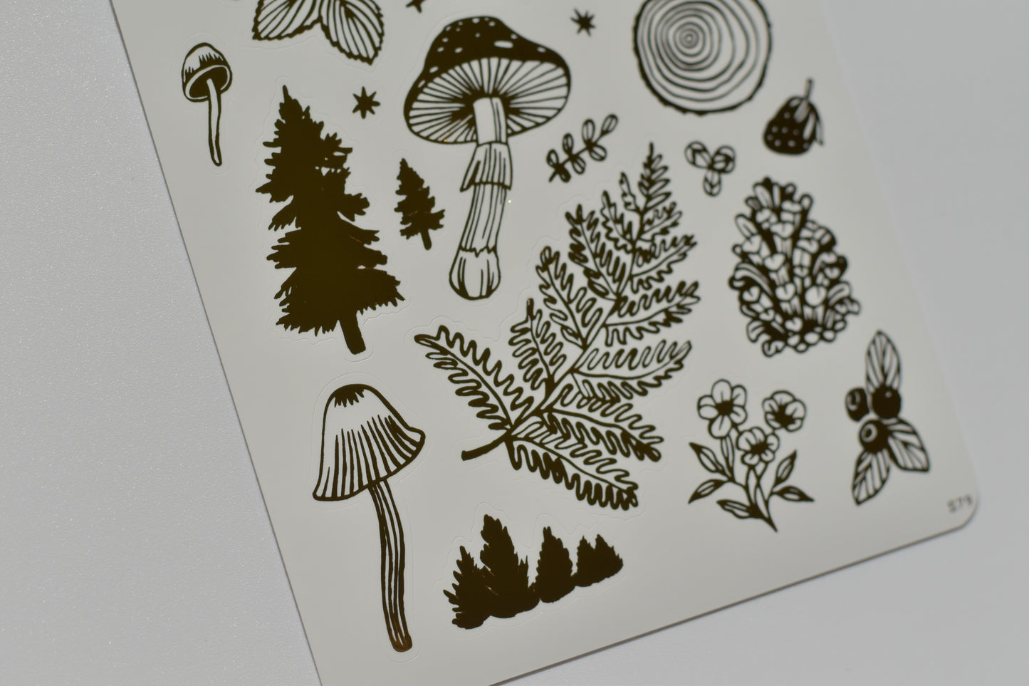 Wild Pencil sticker sheet - gold forest